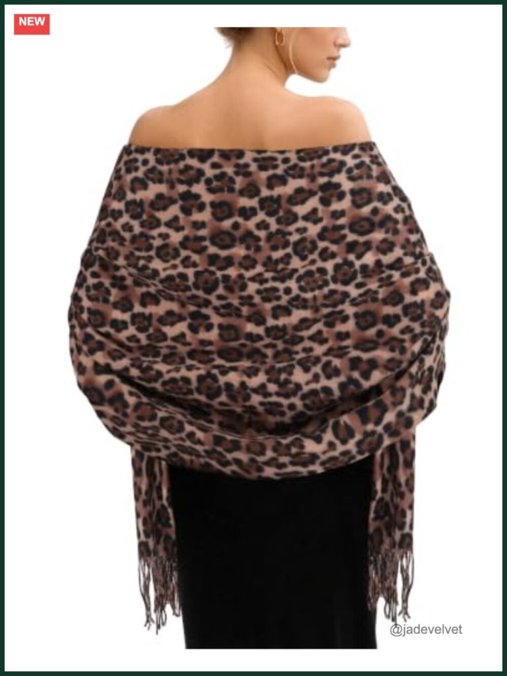 Large Soft Pashmina Shawl Wrap Leopard Print 100% Polyester